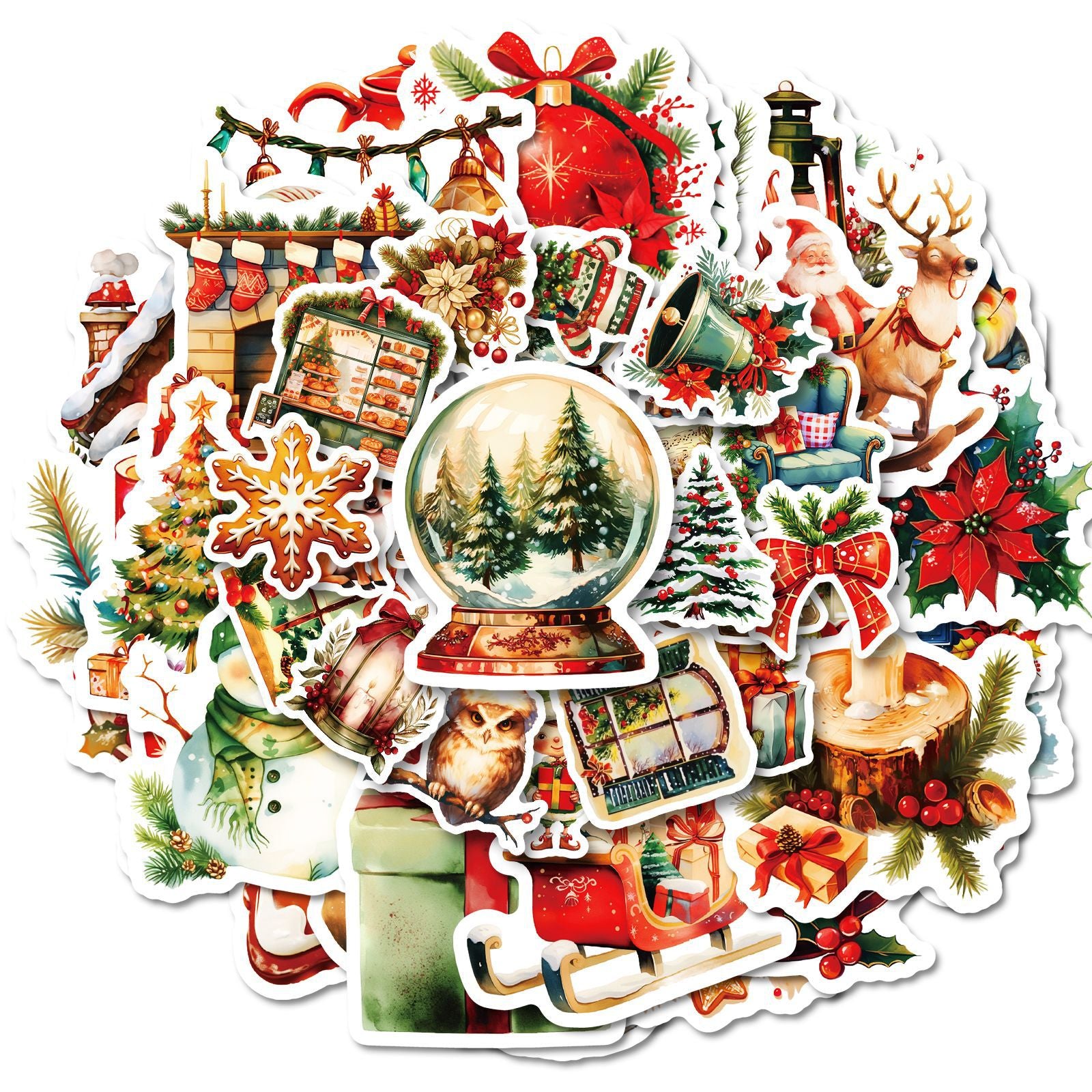 Wholesale 50pcs/pack Christmas Eve family atmosphere stickers