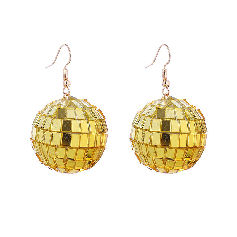 Wholesale Retro Disco Long Ball Earrings