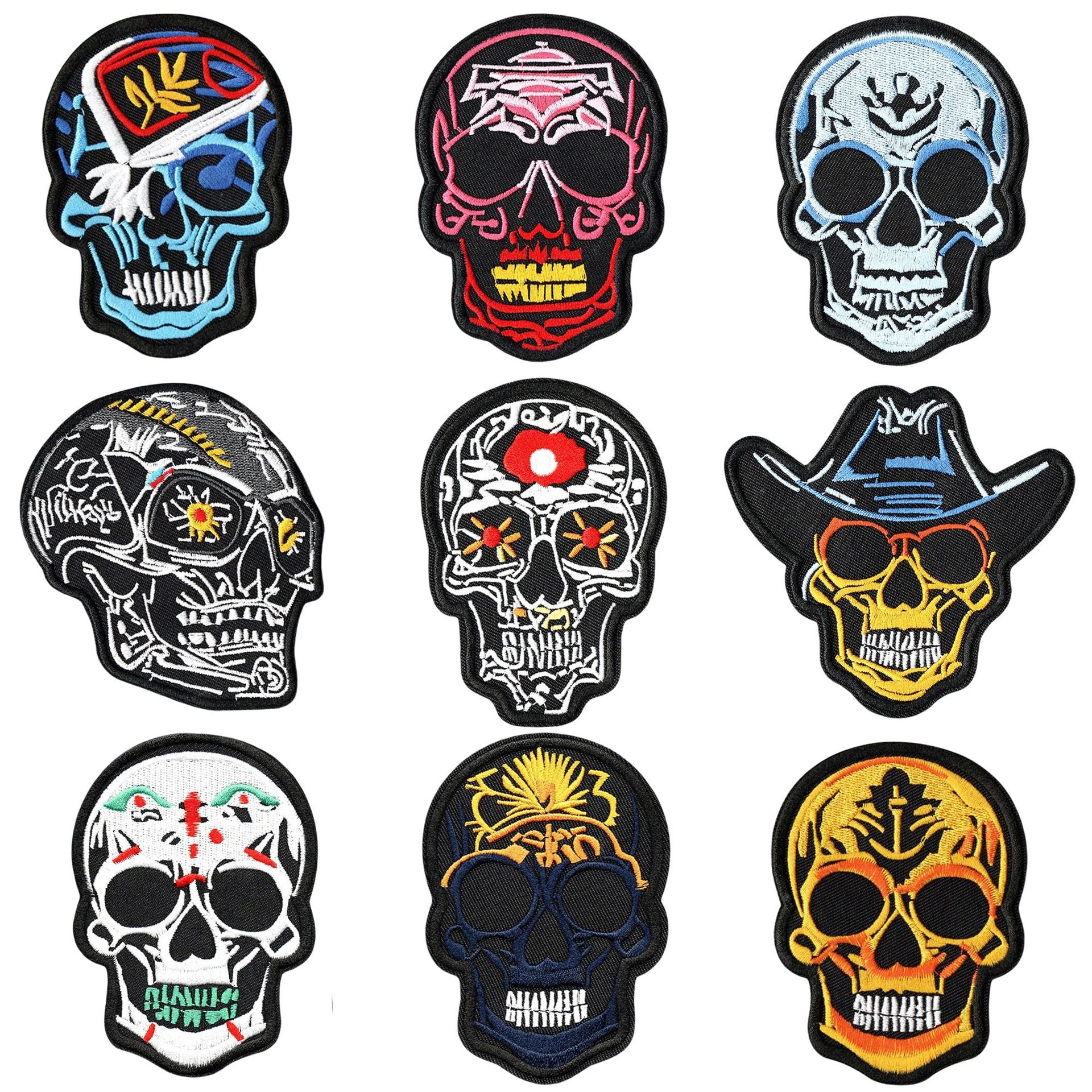 Wholesale Punk Skull Embroidered Patches DIY Sew On Clothing Accessory For Coats