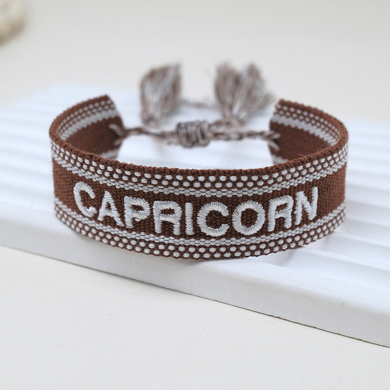 Wholesale Polyester Cord Weaving Letter Tassel Bracelet