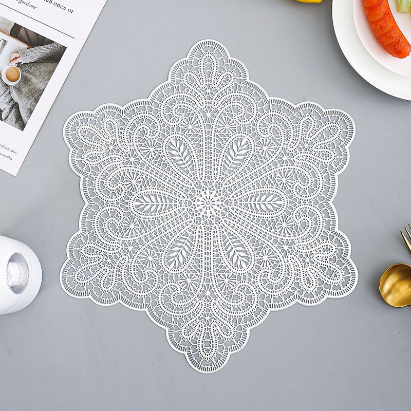 Wholesale PVC Snowflake Placemat Coaster Heat Insulation Pad