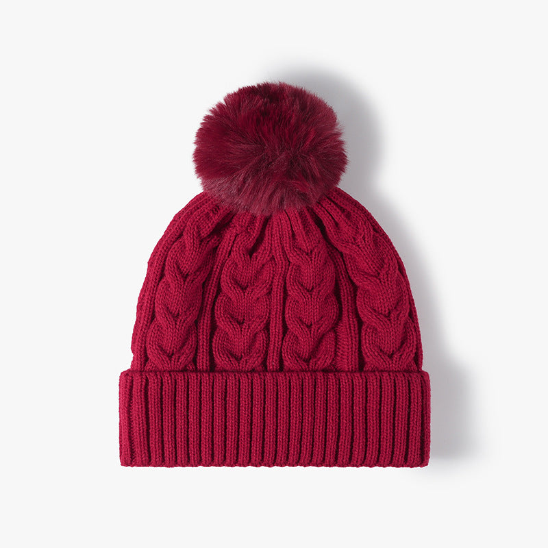 Wholesale Thick Velvet Outdoor Knitted Women's Knitted Outdoor Warm and Versatile Fashion Knitted Hat