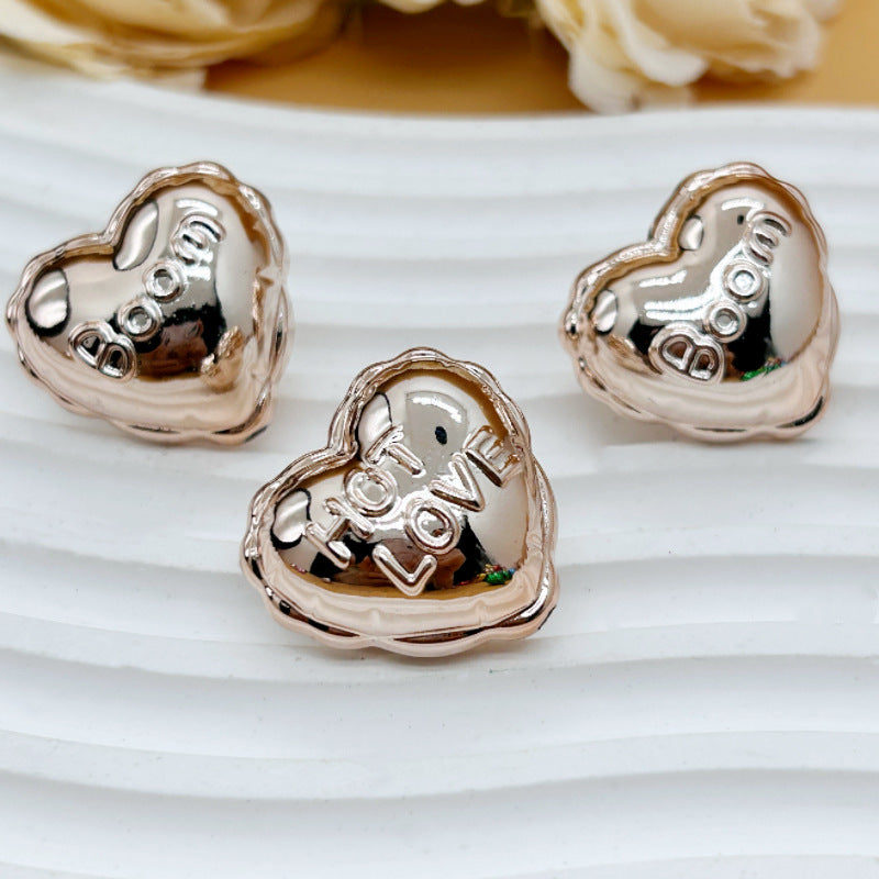 Wholesale 20pcs Acrylic Uv Plated Metal Christmas Balloon Heart  Crystal Beads