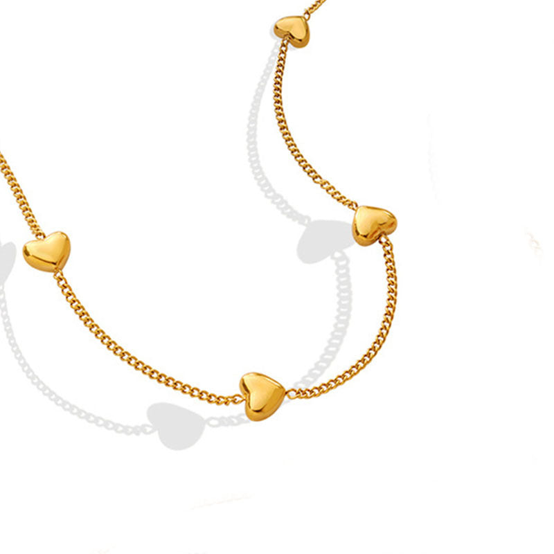 Wholesale Simple Four Heart Titanium Steel Bracelet