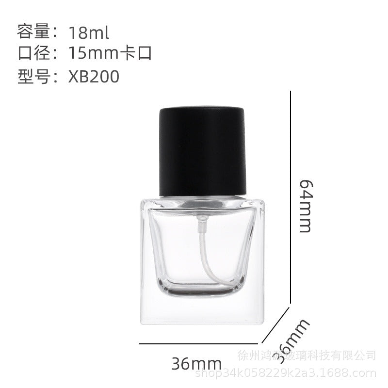 Wholesale wholesale perfume Spray bottle bayonet square mini cosmetic sub-bottle 18ml spray glass empty bottle