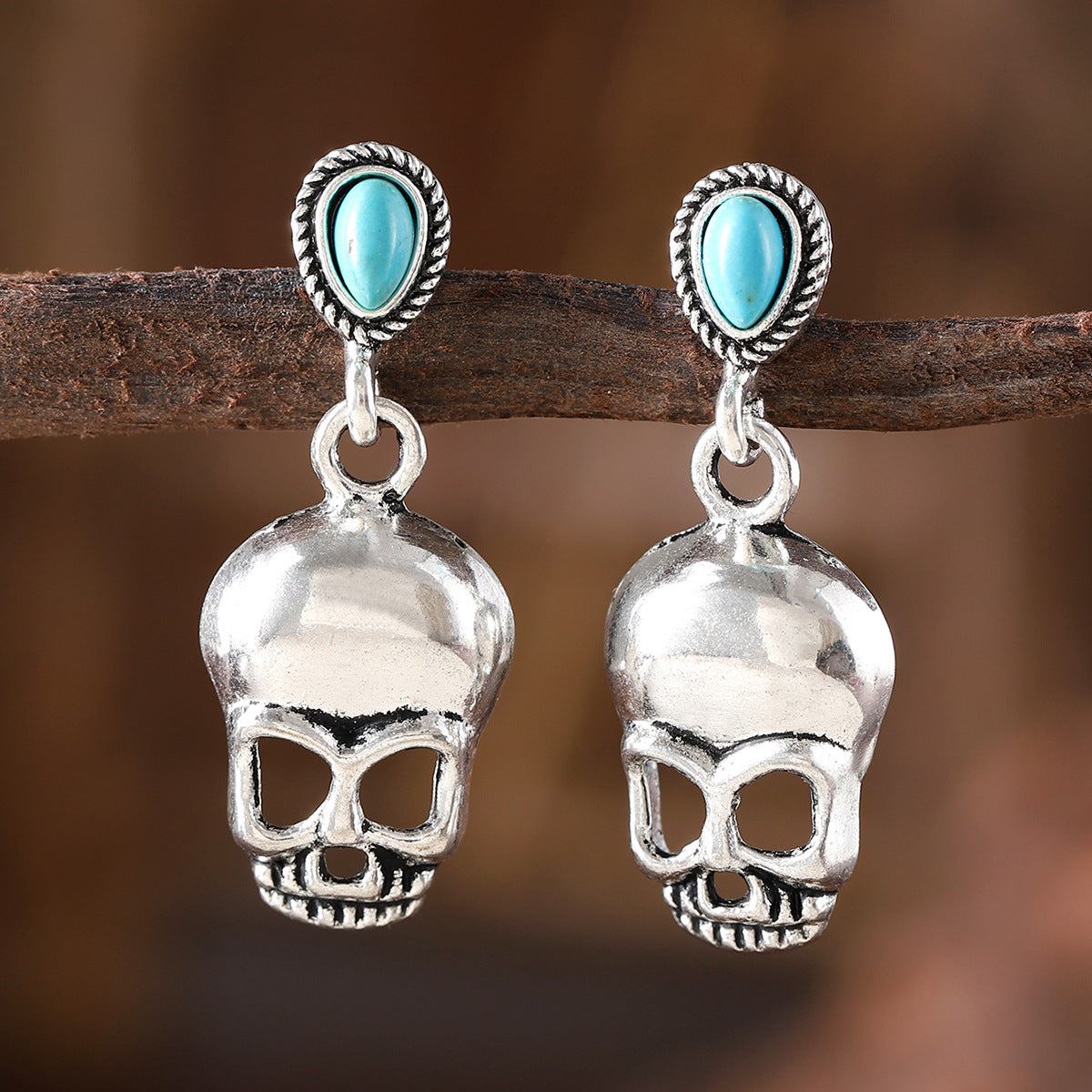 Wholesale  ghost skull magic hat earrings hip hop punk style