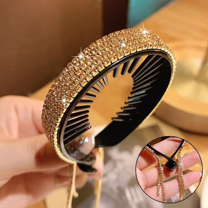 Wholesale Rhinestone Tassel Horsetail Buckle Hair Rings