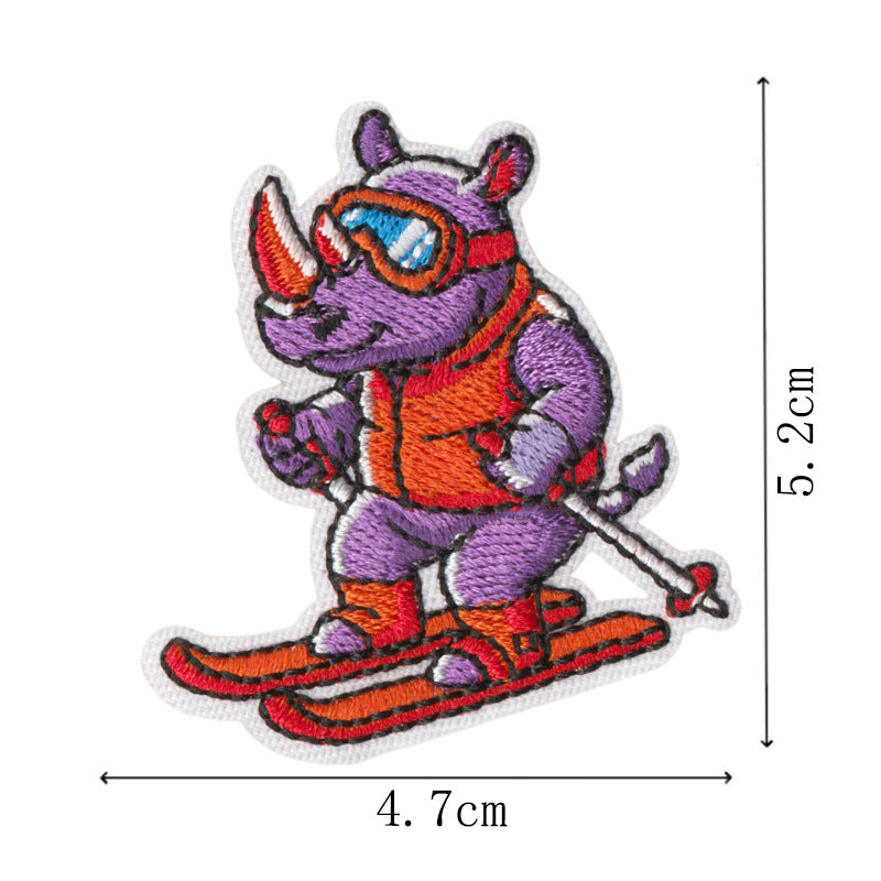 Wholesale Stylish Cute Animal Polyester Iron On Patches 9 Piece Set For Towels Clothing DIY Craft Boutique