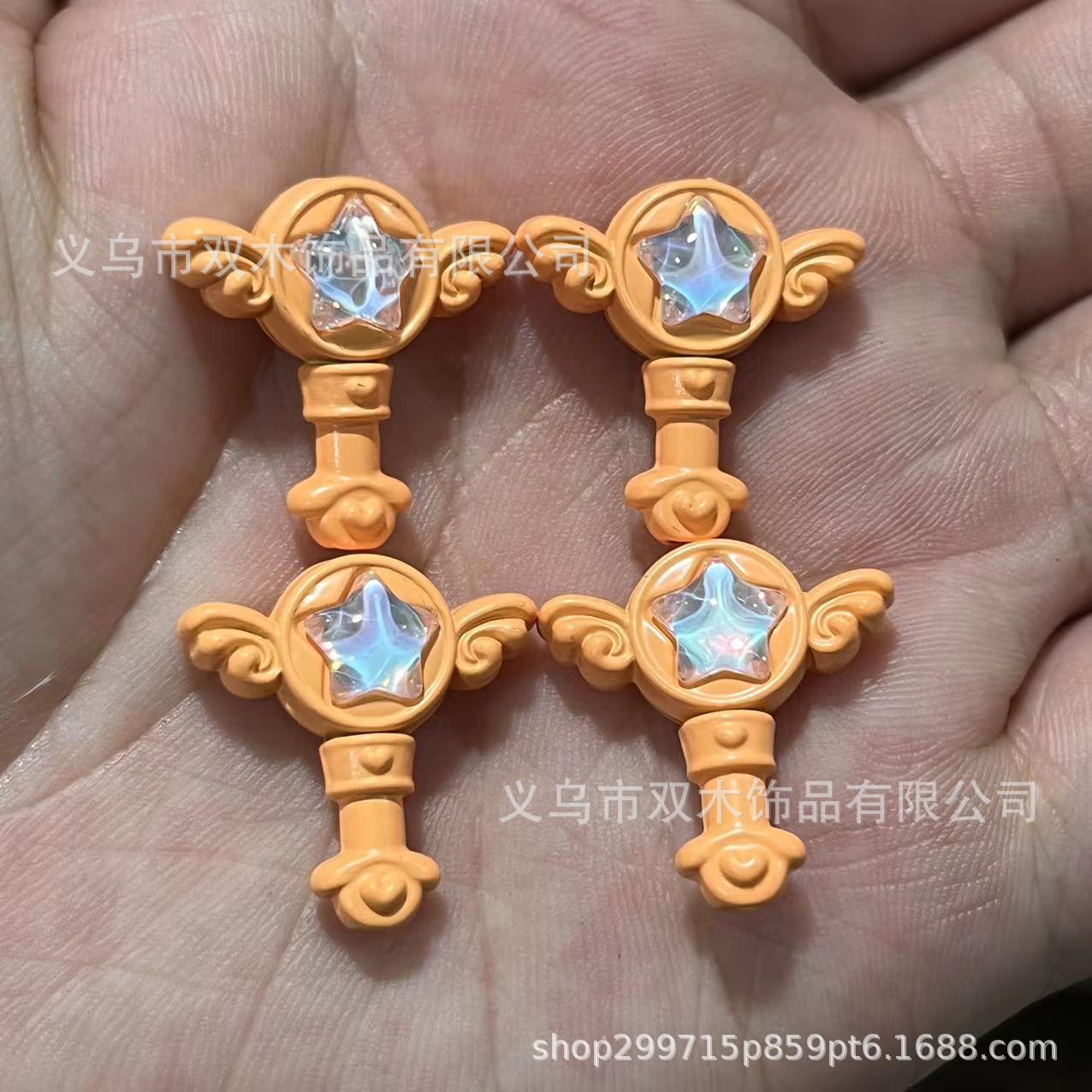 Wholesale 10pcs Paint Diamond Fairy Wand Alloy Beads
