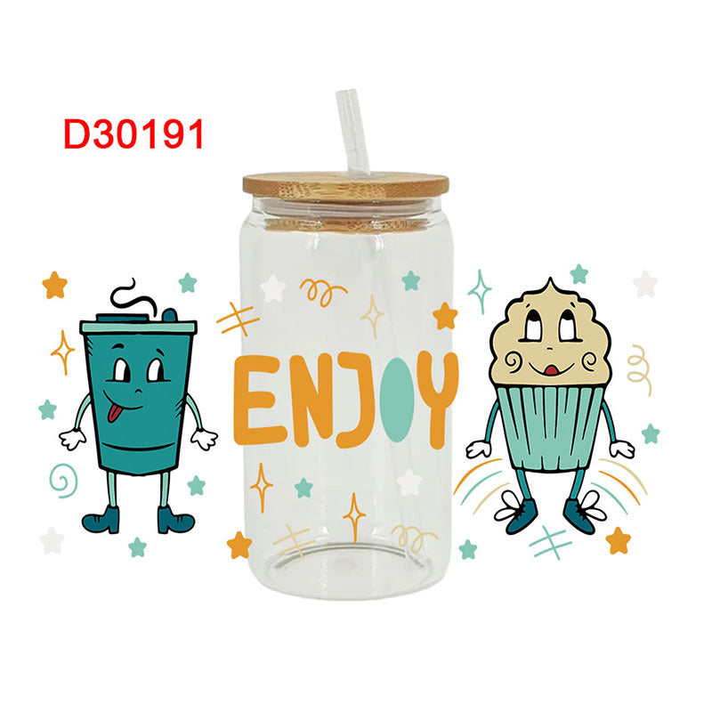 Wholesale Colorful Desserts 16oz Cup UV DTF Wraps