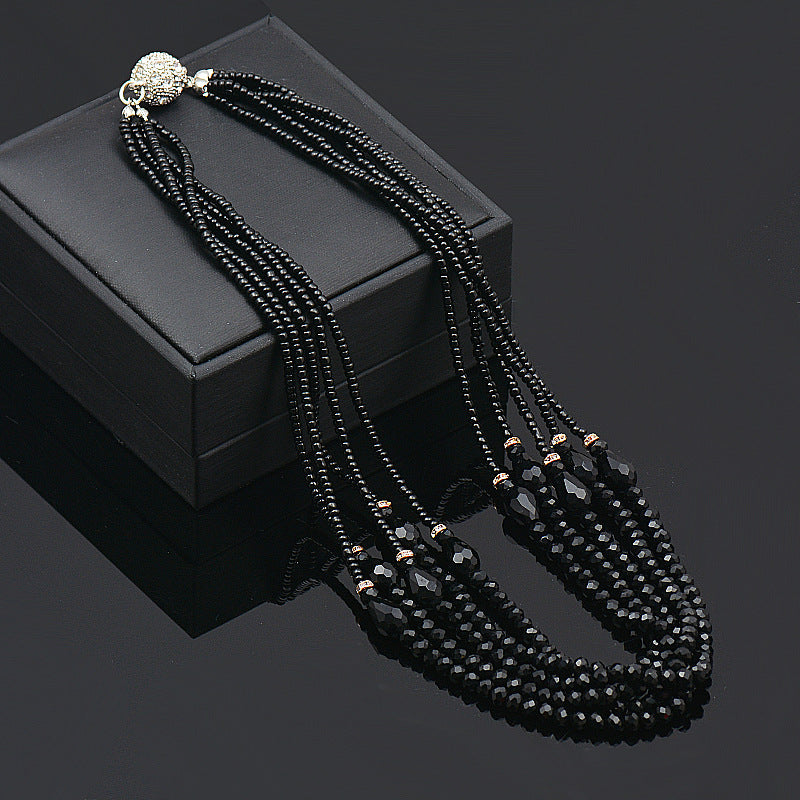 Wholesale Rhinestone Magnetic Clasp Teardrop-shaped Crystal Bracelet Necklace