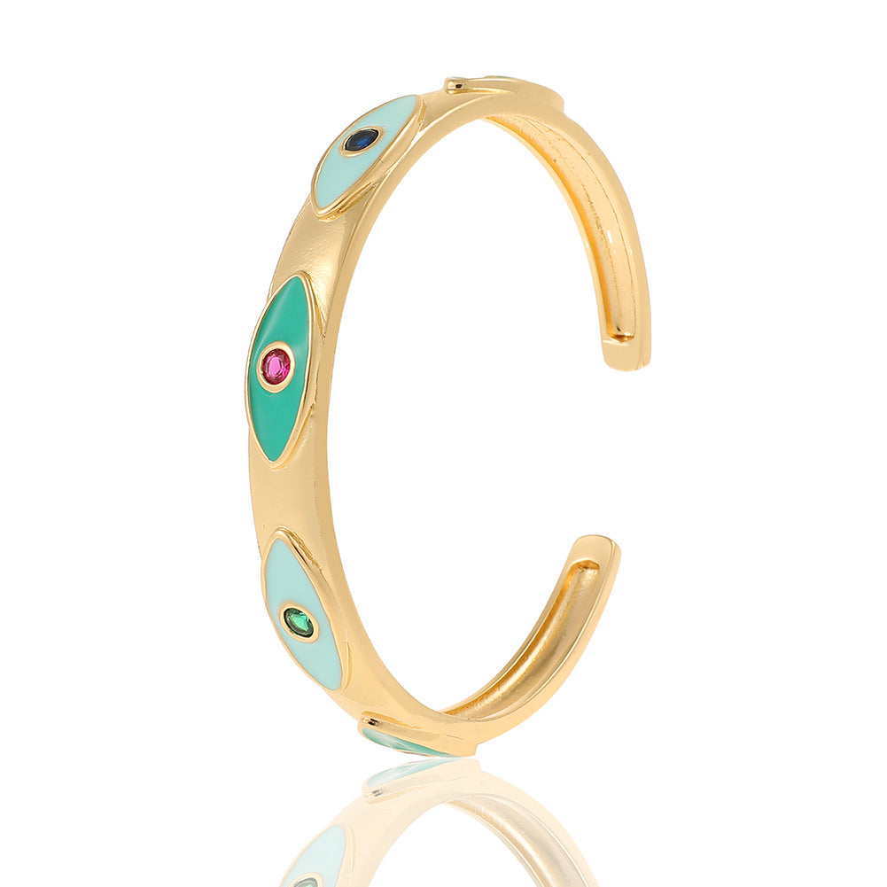 Wholesale Drip Oil Evil Eye Personality Bracelet