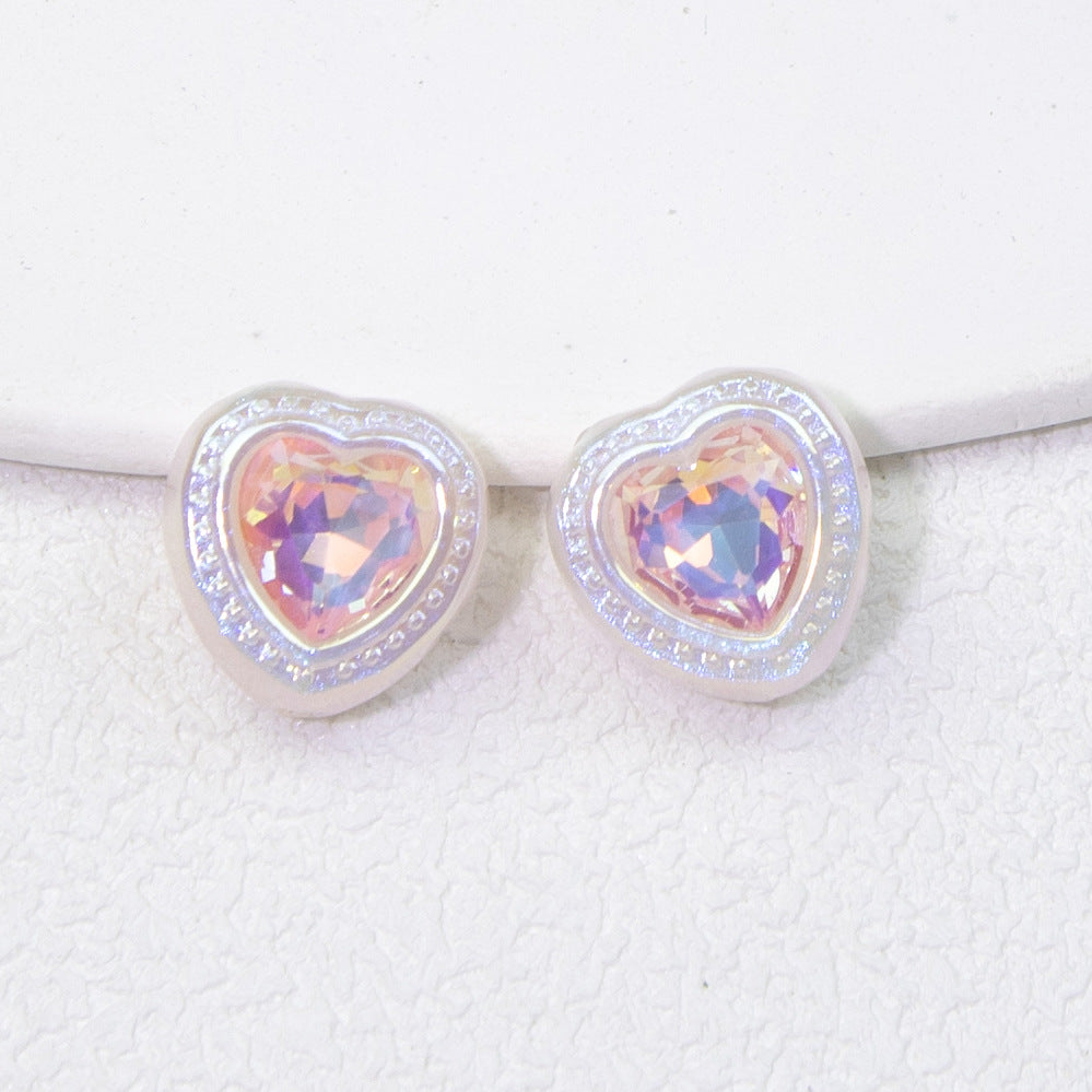 Wholesale 10pcs Colorful Sweet Diamond Love Fantasy Straight Hole Beads