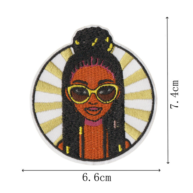 Wholesale Embroidered Patch With Black Independence Day Design Sew On Decorative Badge For Coats Casual Craft Supply For Resale