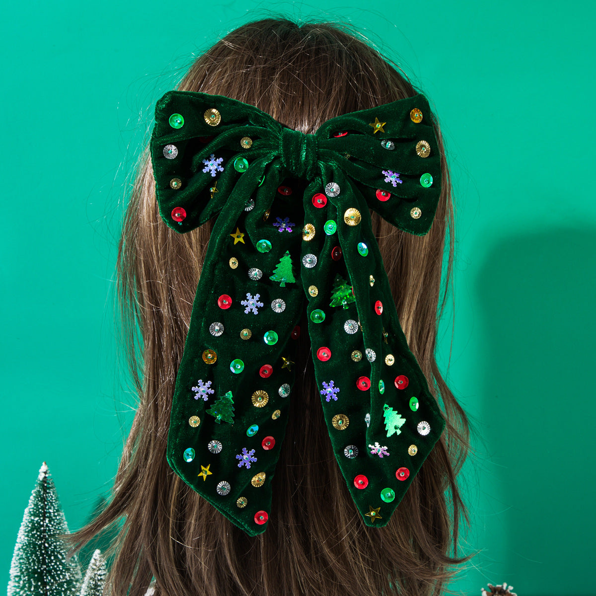 Wholesale A Christmas-inspired Bow with A Star Snowflake Hairpin