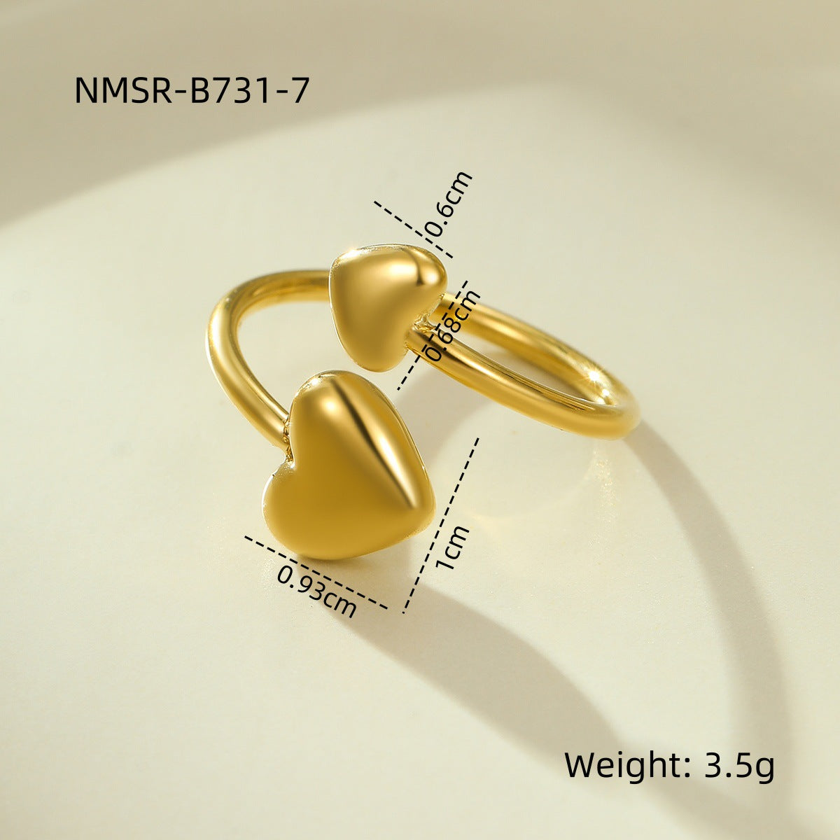 Wholesale Stainless Steel Rings with Geometric Opening Irregular Non-Fading Ring Jewelry
