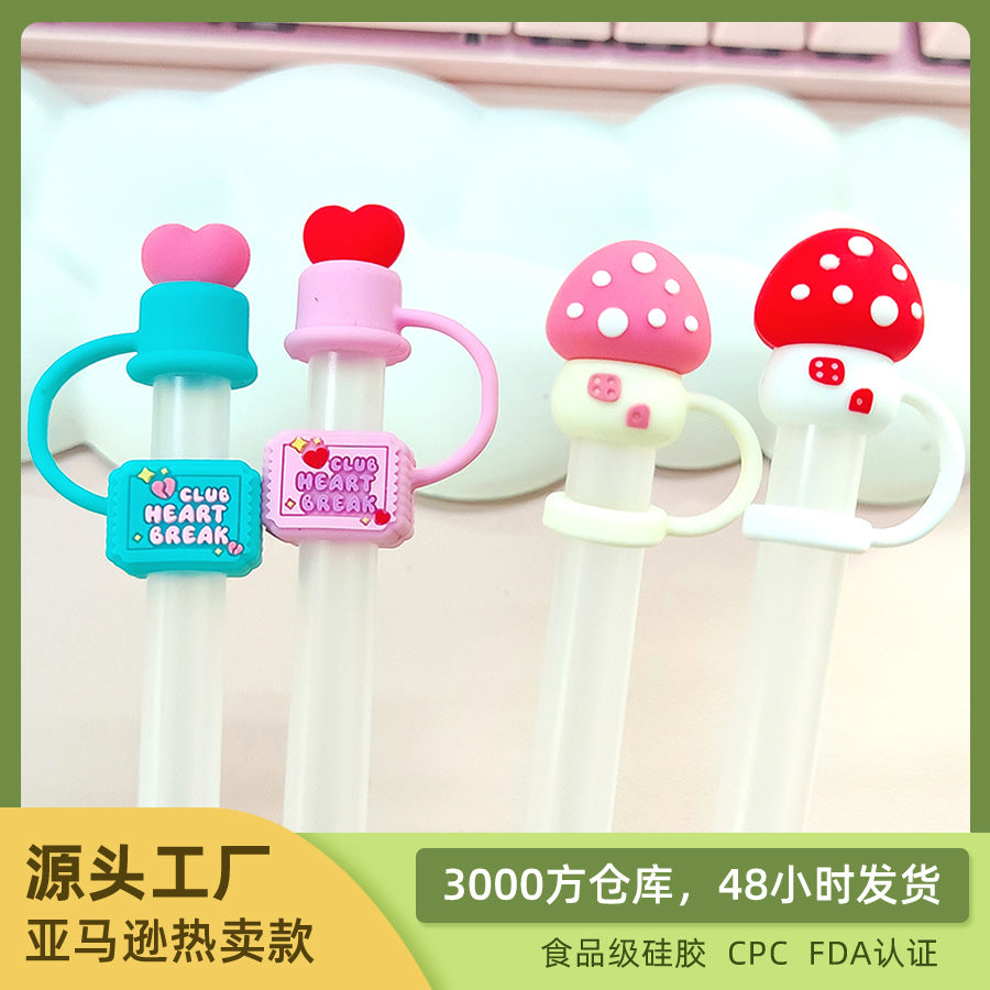Wholesale 20pcs 10mm food grade silicone  straw dust cap