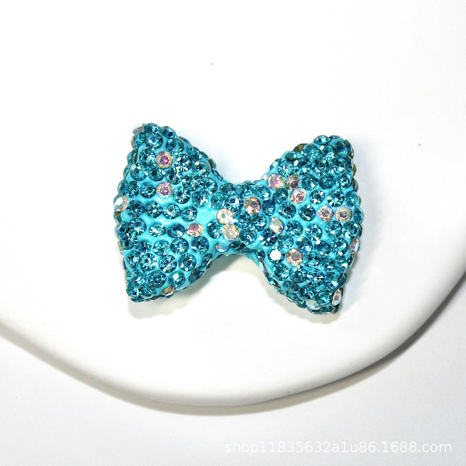 Wholesale 10pcs Two-color sparkling diamond bowknot Crystal Beads