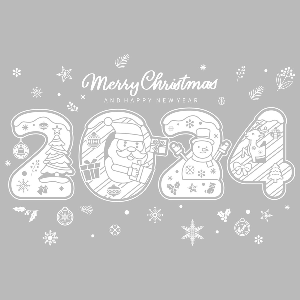 Wholesale Merry Christmas Stickers Santa Claus Elk Snowman Window Sticker