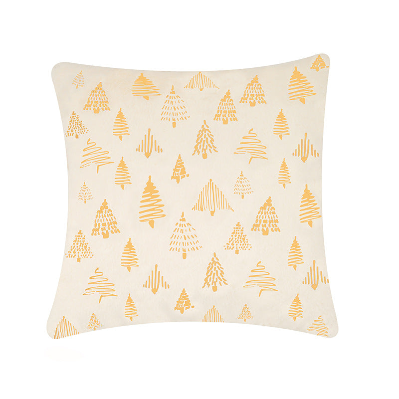 Wholesale Christmas tree gold-stamped double-sided pillowcase