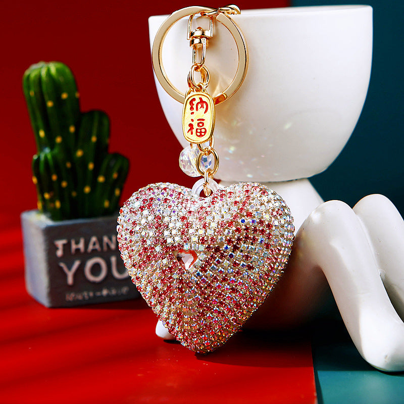 Wholesale Diamond Love Metal Keychain
