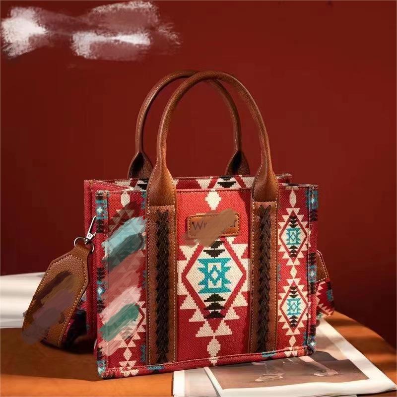 Wholesale Bohemian Canvas Single Shoulder Diagonal Cross Bag Vintage Aztec Ethnic Style Tote Bag