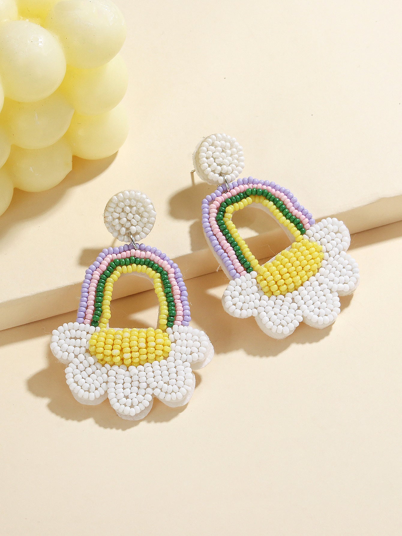 Wholesale New Easter Beaded Earrings Handmade Fabric Rice Beads Bohemian Creative Bunny Flower Basket Earrings