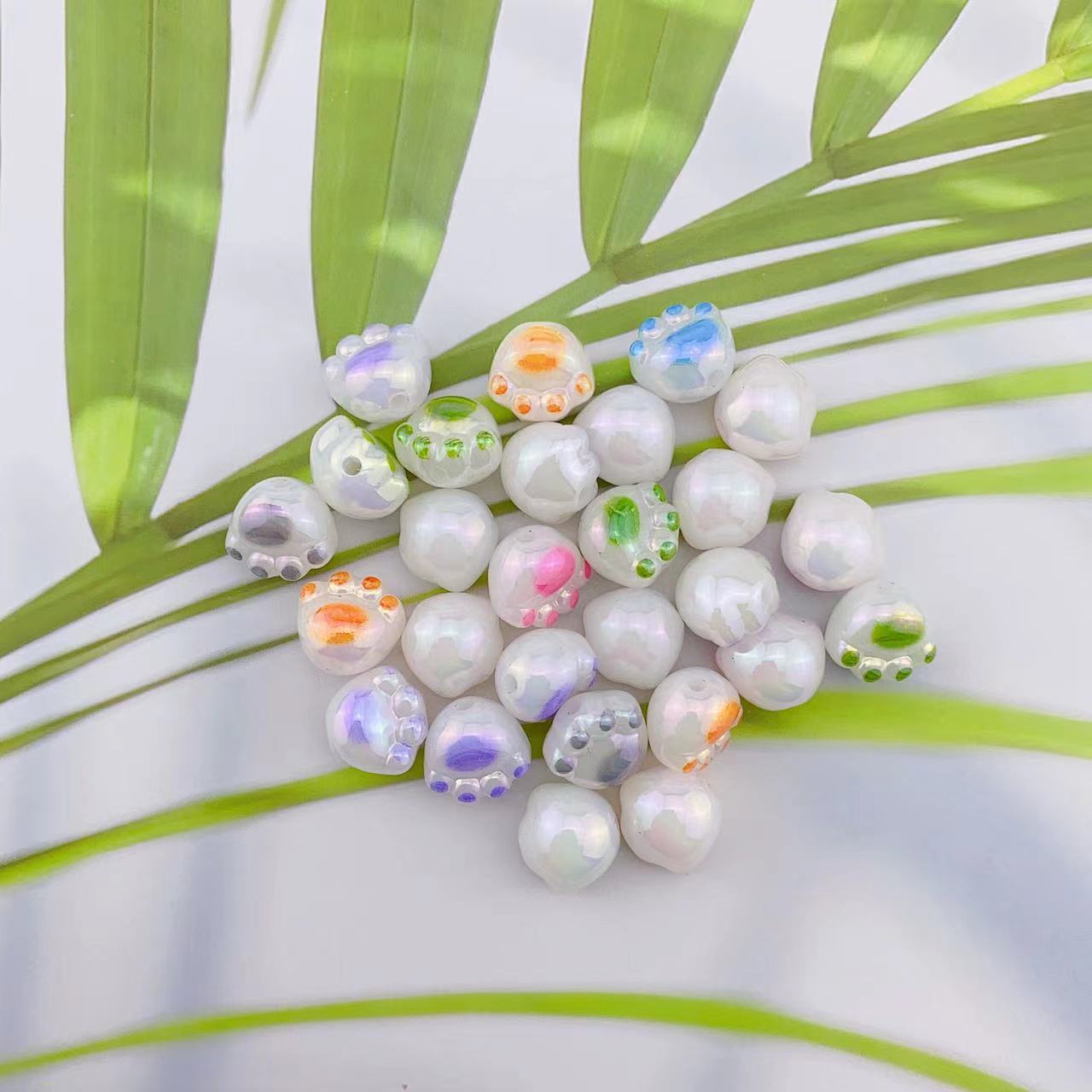 Wholesale 10PCS Plated Cat's Claw Acrylic Beads