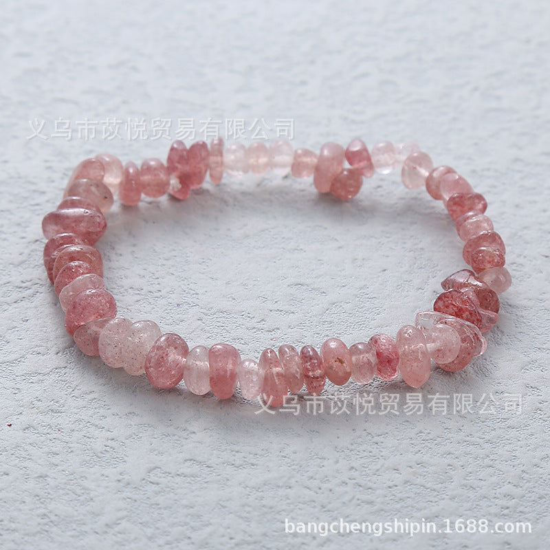 Wholesale 5pcs natural crystal gravel elastic bracelet colorful gravel bracelet