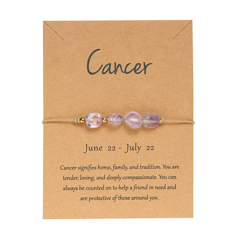 Wholesale Twelve Constellations Natural Stone Beaded Bracelet