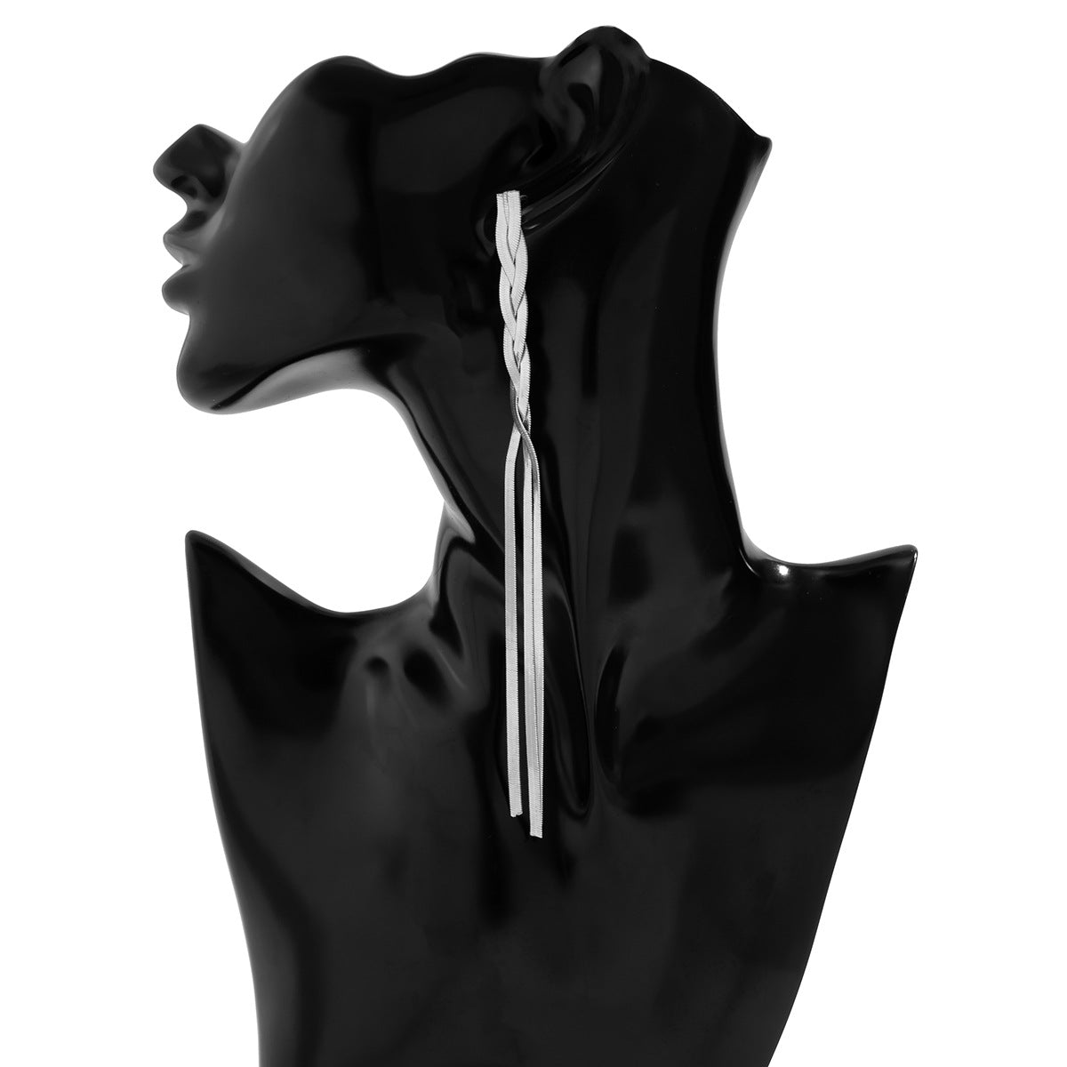 Wholesale Contrast color wrapped snake bone tassel necklace