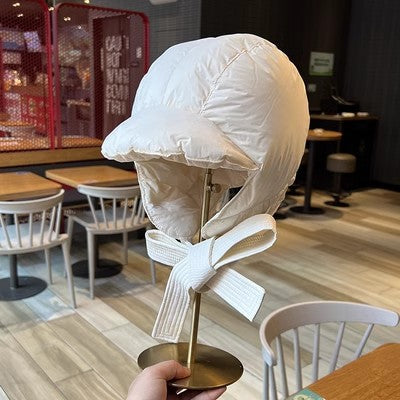 Wholesale Winter Warm Ultra-light Down Hat Scarf Windproof Thickened Ear Protection Hat