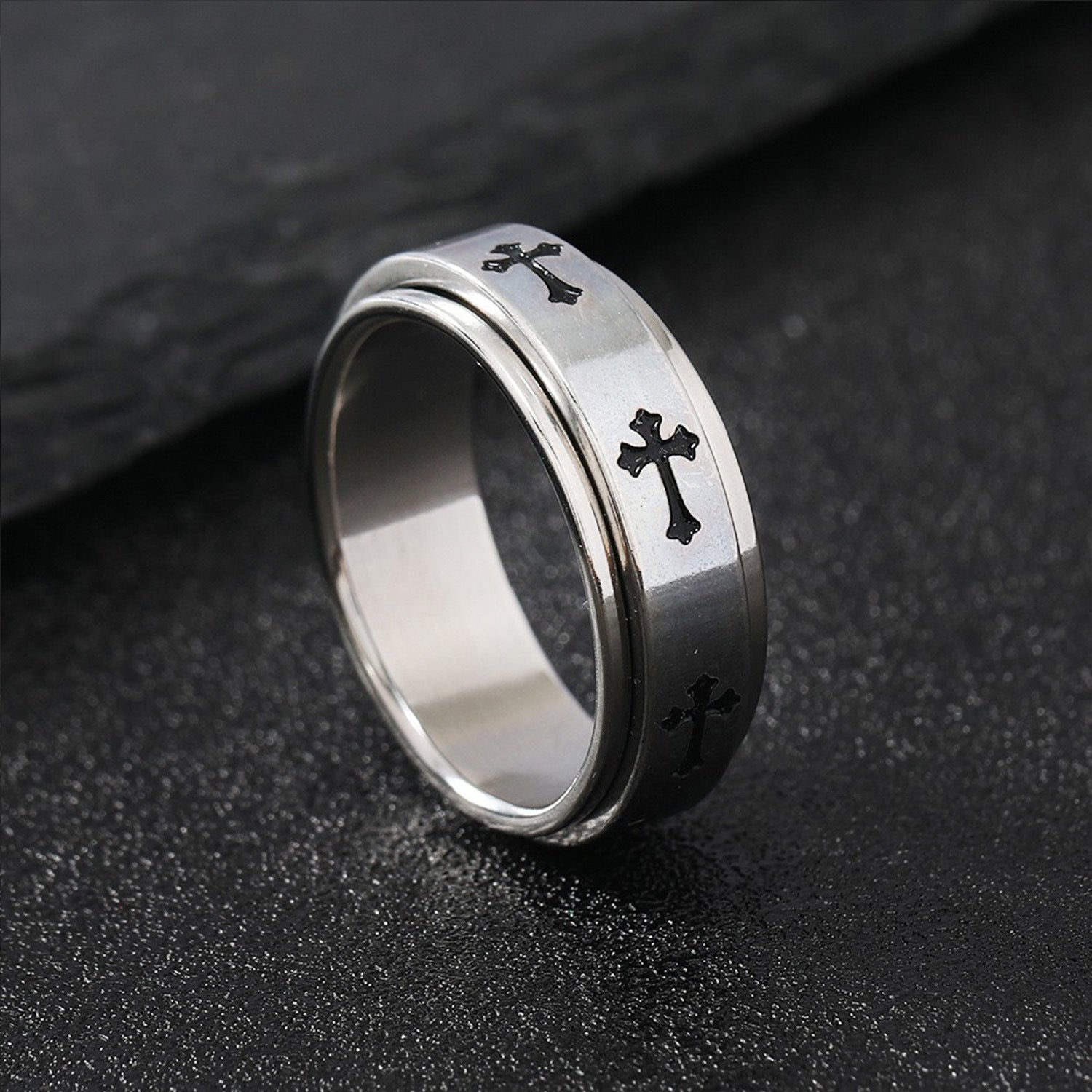 Wholesale Titanium steel ring cross ring stainless steel ring