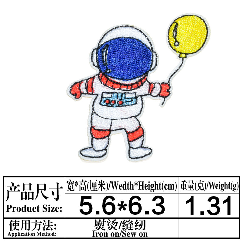Wholesale Space Astronaut Embroidered Patch Twill Fabric DIY Craft Supply Decorative Towel Home Decor