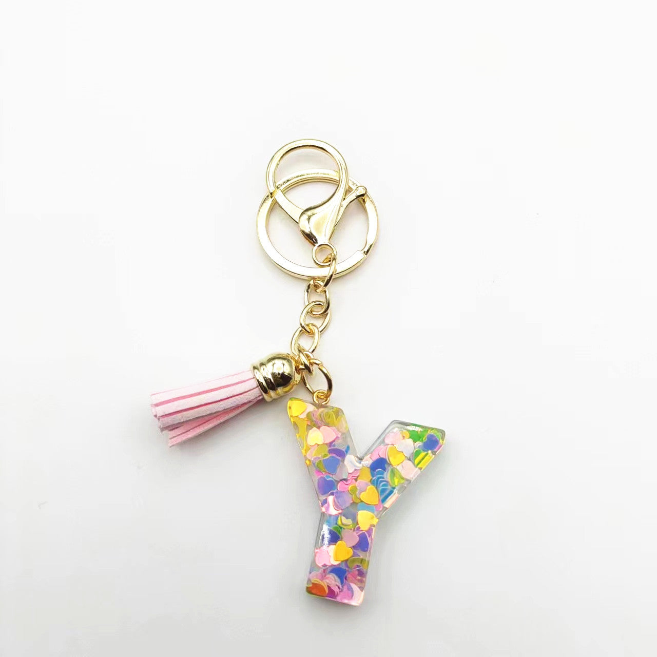 Llavero de letra acrílica de resina de barril de Tassel