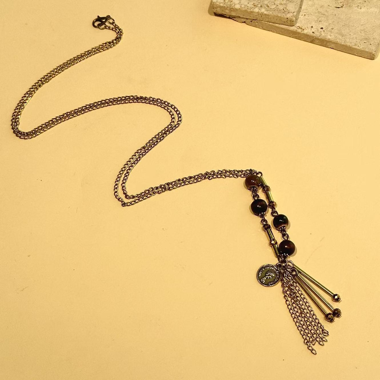 Wholesale Melard style ceramic portrait long necklace