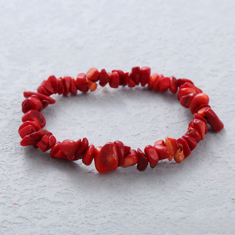 Wholesale 5pcs natural crystal gravel elastic bracelet colorful gravel bracelet