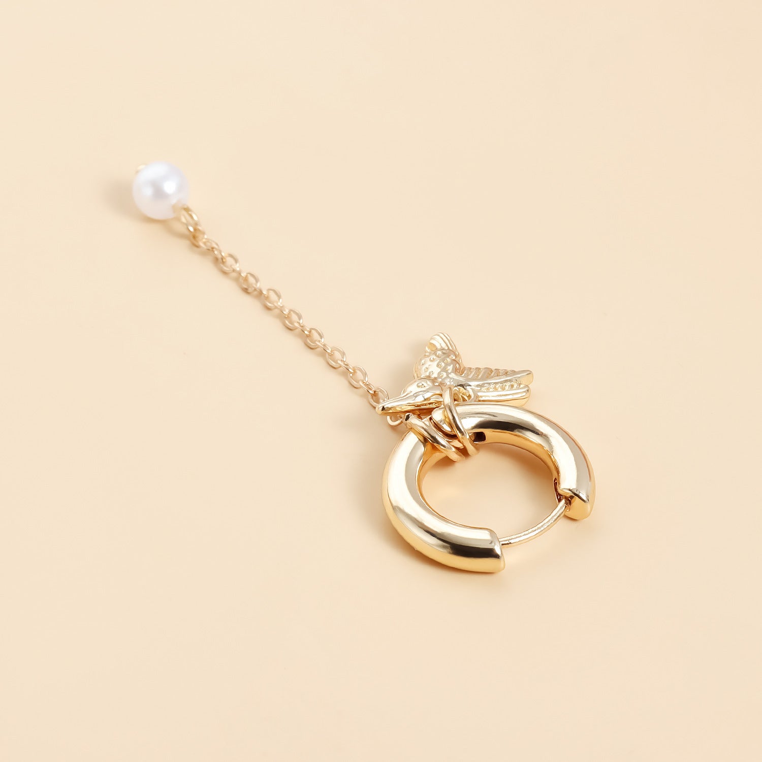 Wholesale Bird retro earrings asymmetrical heart-shaped earrings