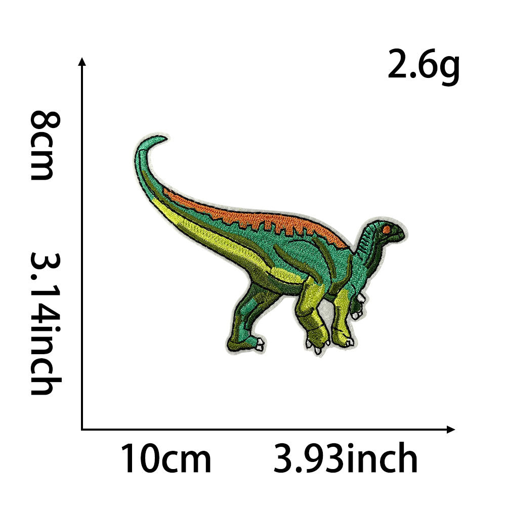 Wholesale Cartoon Dinosaur Decorative Embroidered Patches For Clothing DIY Iron On Craft Supply