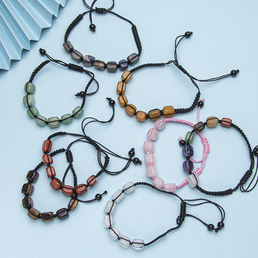 Wholesale Hand-woven colorful crystal rectangular adjustable bracelet