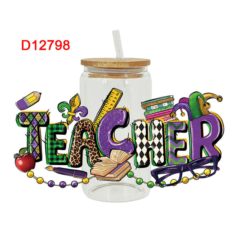 Wholesale  Teacher's Day Book Series 16oz Cup UV DTF Wraps