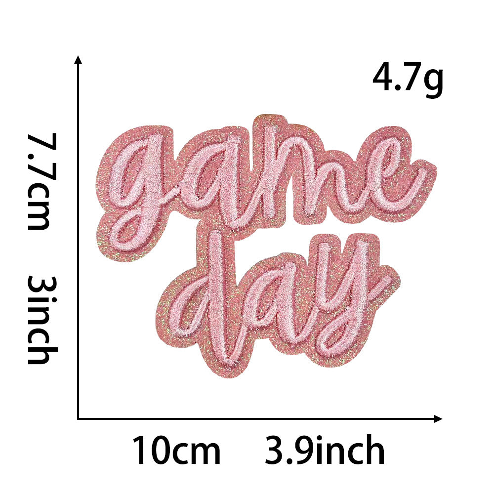 Wholesale Blue Game Day 3D Embroidered Iron On Patch For Clothing Trendy Party Gift Boutique Resale