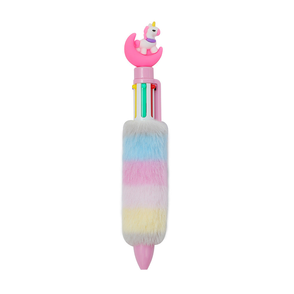 Wholesale Cartoon Unicorn Plush Six Color Click Ballpoint Pen