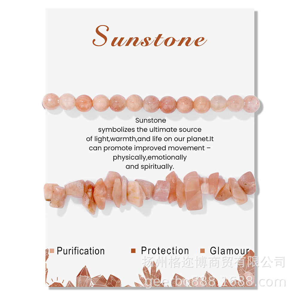 Wholesale Natural Stone Card Gravel Double Layer Bracelet