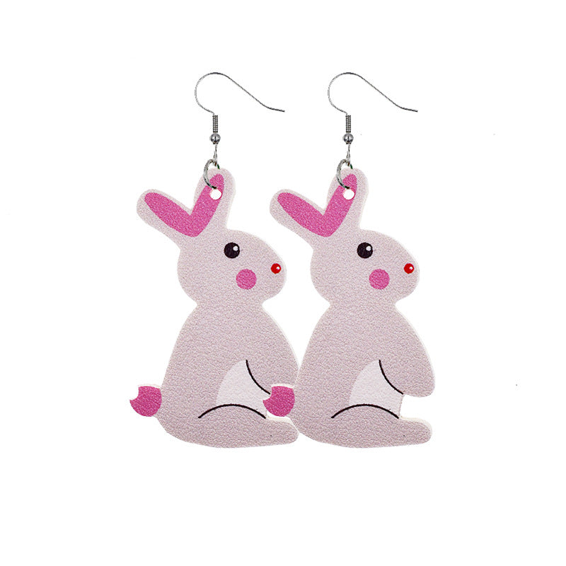 Wholesale Easter Bunny Egg Leather Earrings