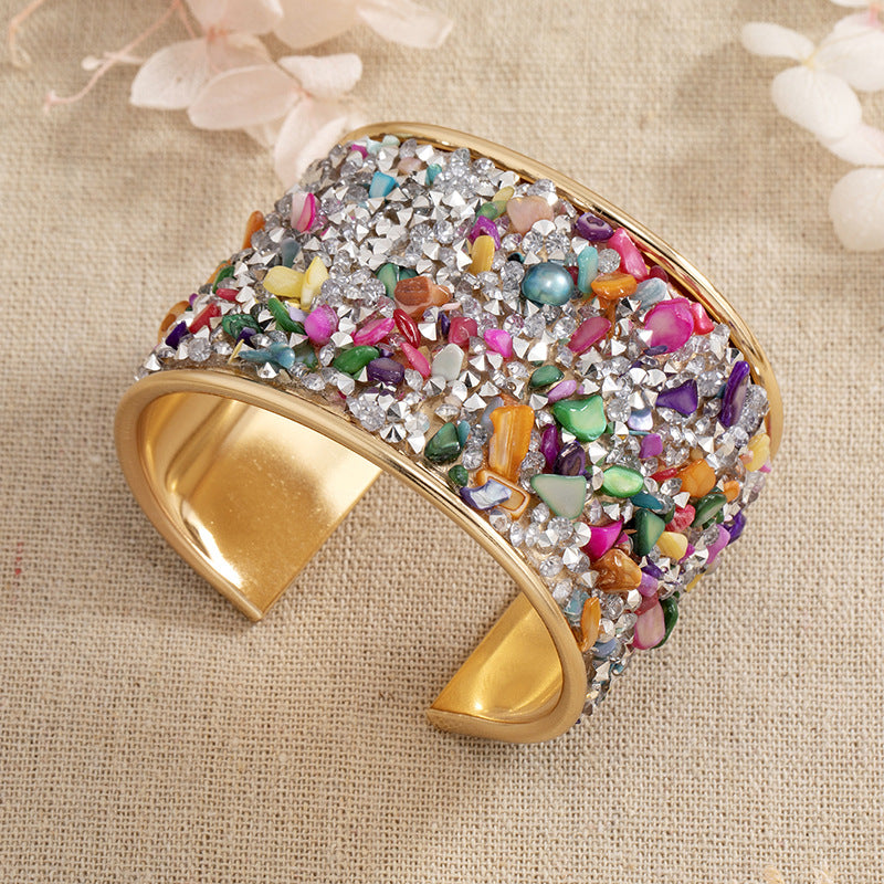 Wholesale Electroplated Diamond Crystal Bracelet with Brilliant Broken Diamonds