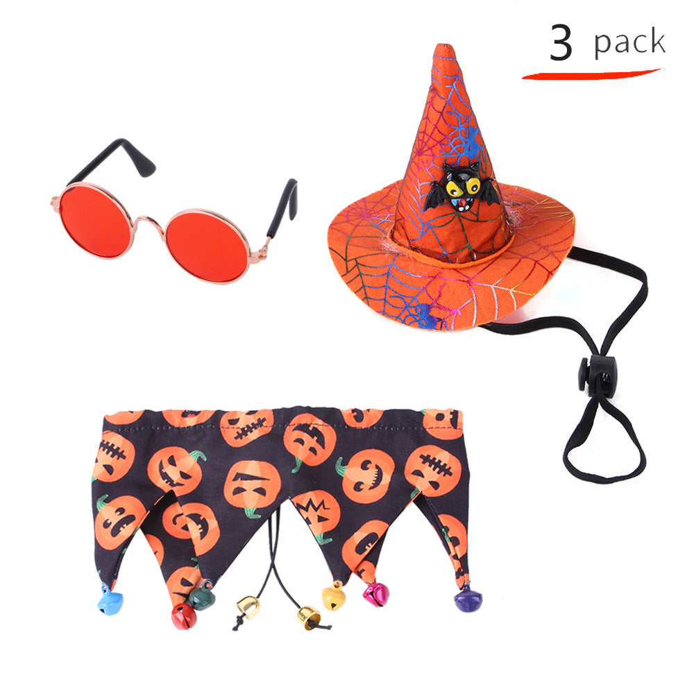 Wholesale 2PCS Halloween Set Cat Funny Hat Triangle Polyester Cloak