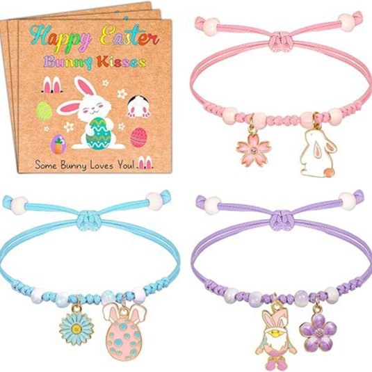 Wholesale Easter bead weaving three types of rabbit children's bracelets