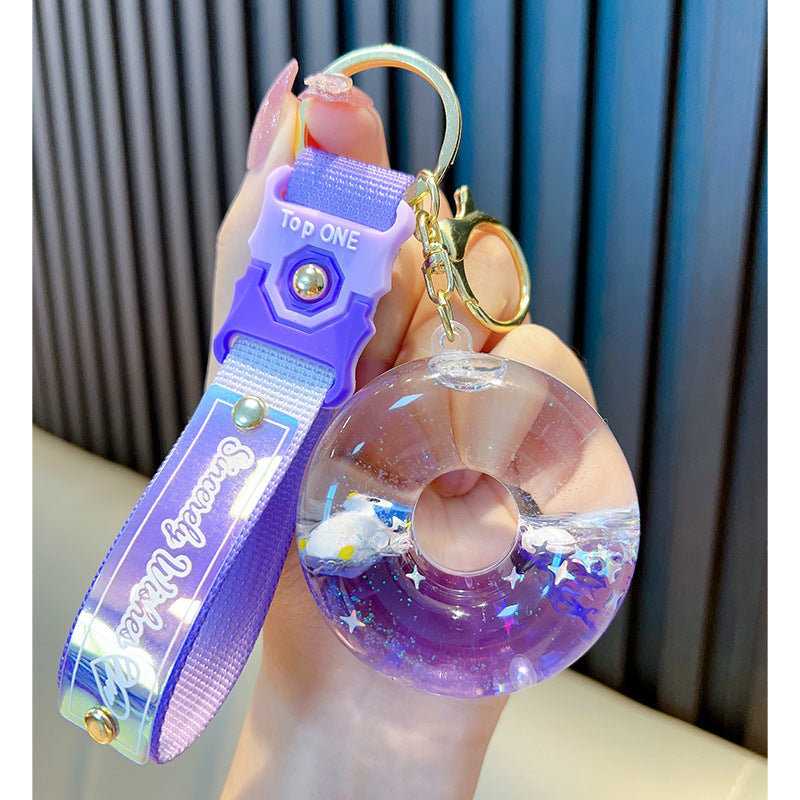 Wholesale Acrylic Oiled Marine Animal Donut Keychain