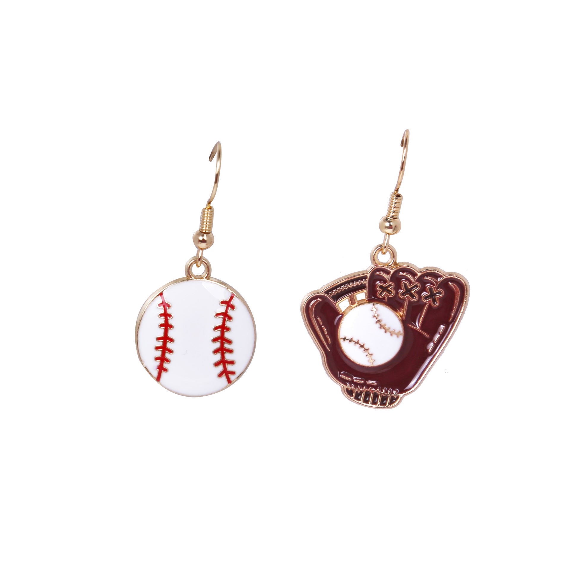 Wholesale Funny cartoon high-grade oil drop baseball earrings